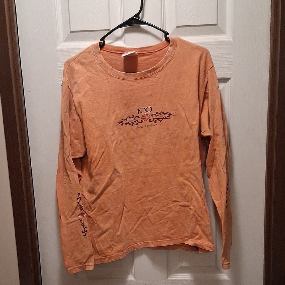 Harley-Davidson Peach Long Sleeve Women's Tee